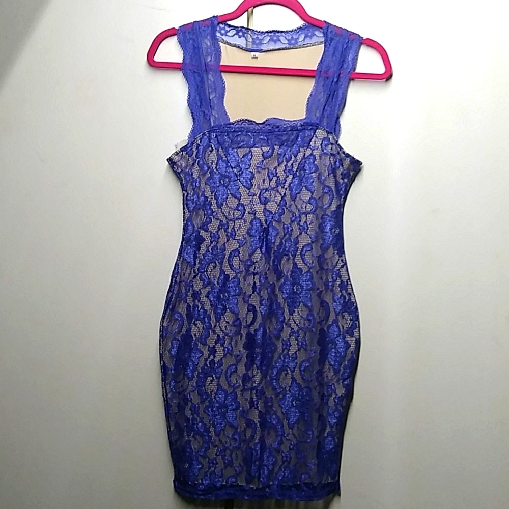 Blue medium curvy lacey dress.